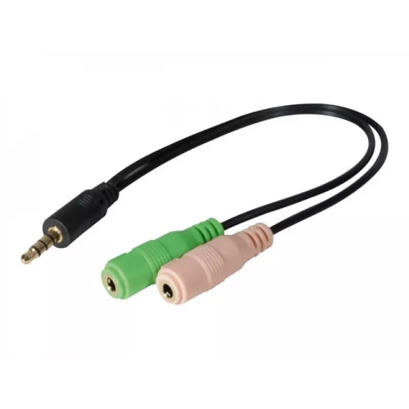 Exertis Connect CTIA Headset-Adapter - 3,5mm TRRS auf Dual TRS (Kopfhörer-/Mikrofon-Splitter) 721135