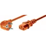 EXERTIS CONNECT Netzkabel, gewinkelter Schuko-Stecker auf IEC C13-Buchse, Orange, 0,6 m (808071)