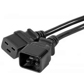 EXERTIS CONNECT IEC C20 auf C19 Stromverlängerungskabel, 3 m, Schwarz 808003