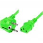 Exertis Connect Netzkabel, gewinkelter Schuko-Stecker auf IEC C13-Kupplung, grün, 1,8 m (808016)