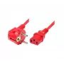 Exertis Connect Gewinkeltes Schuko-auf-IEC-C13-Netzkabel, Rot, 5 m 808029