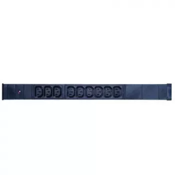 EXERTIS CONNECT 19 inch 1U 9-fach IEC C13 PDU, Aluminiumgehäuse, 2,5 m Kabel, Schwarz 808901