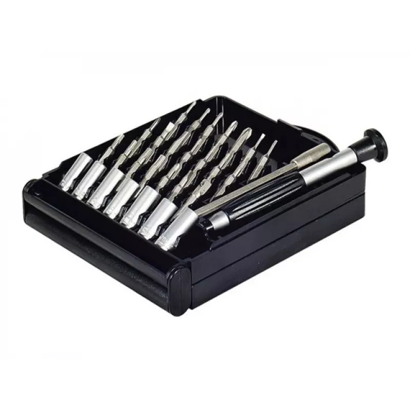 EXERTIS CONNECT Präzisions-Schraubendreher-Set, 11-teilig mit 10 austauschbaren Bits in Aufbewahrungsbox (815650)