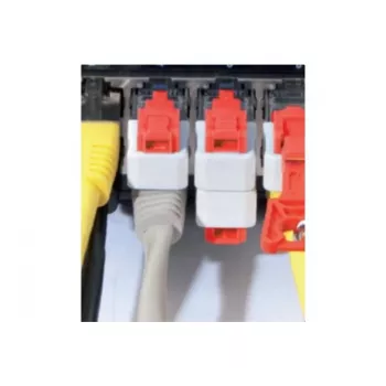 EXERTIS CONNECT RJ45 Port Lock (10er-Pack, Blau) mit Schlüssel – Blockiert unbefugten Netzwerkzugriff 848943
