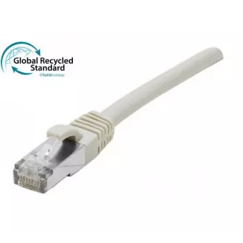 EXERTIS CONNECT Cat. 6A S/FTP Patchkabel, TPE, halogenfrei, GRS-zertifiziert, snagless, grau, 0,15 m 854500