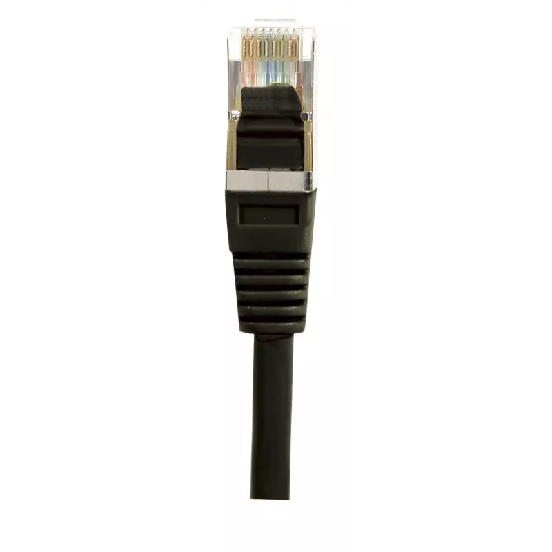 EXERTIS CONNECT Cat.6 S/FTP PiMF Patchkabel, Schwarz, 0,7 m, Slim Snagless 856843