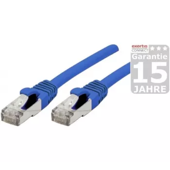 EXERTIS CONNECT Cat 6A S/FTP Patchkabel, 0,5 m, Blau, Slim Snagless Boot 858451