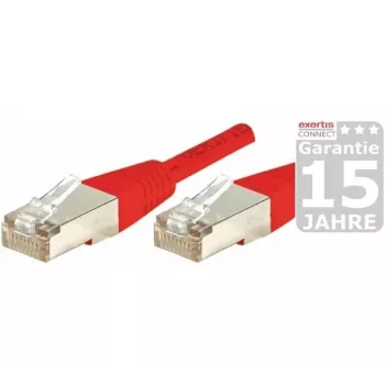 EXERTIS CONNECT Cat.5e F/UTP Patchkabel, Rot, 0,15 m, Slim Knickschutz 857040