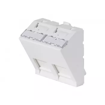 EXERTIS CONNECT Blenden-Einsatz 45x45mm für 2 Keystone-Module, 30°, Signalweiß RAL 9003 911711