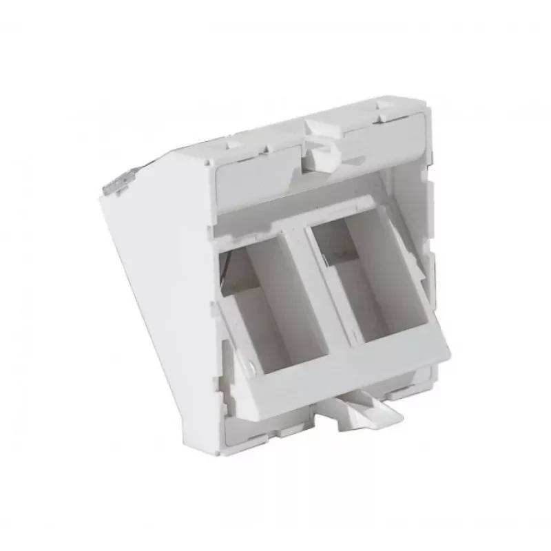EXERTIS CONNECT Blenden-Einsatz 45x45mm für 2 Keystone-Module, 30°, Signalweiß RAL 9003 911711