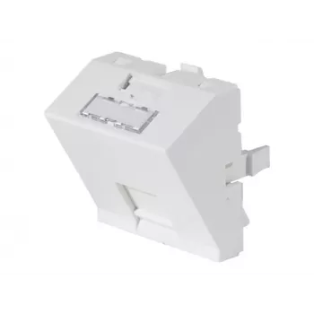 Dexlan Frontplatteneinsatz 45 x 45 mm für 1 Keystone-Modul, 30°, Signalweiß RAL 9003 (911712)