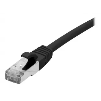 EXERTIS CONNECT 858482 Cat 6A S/FTP Patchkabel, 0,3 m, Schwarz, Slim Boot