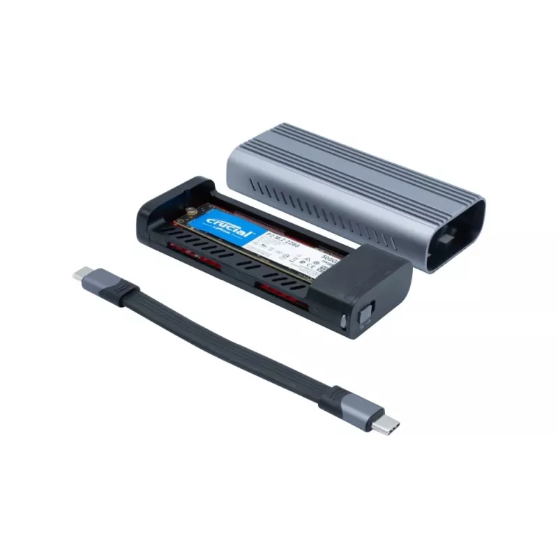 EXERTIS CONNECT M.2 SSD-Gehäuse, USB4/Thunderbolt 4 40Gbps Typ-C, für M.2 NVMe/PCIe SSD 924640