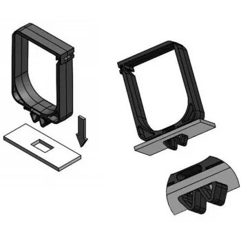 IT-BUDGET Kabelmanagement-Halterung Kunststoff - HxB 60 x 40 mm - Klick-Befestigung in 19 inch-Ebene - Schwarz (01900651010)
