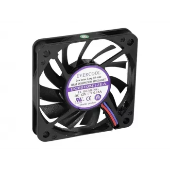 Exertis Connect Evercool 60 mm Gehäuselüfter – Langlebiges, geschmiertes Gleitlager, 3-Pin DC, Schwarz 910179