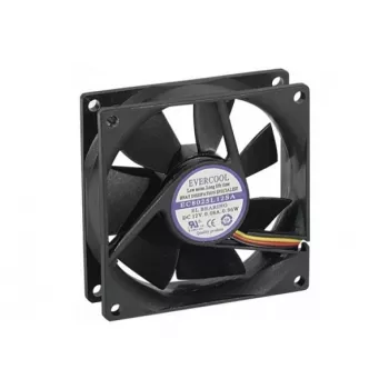 Exertis Connect Evercool 80 mm Gehäuselüfter – Gleitlager, 2000 U/min, 26,5 CFM, Schwarz 910184