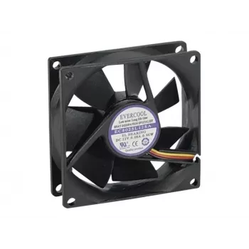 Exertis Connect Evercool 80 mm Gehäuselüfter – Gleitlager, 2000 U/min, 26,5 CFM, Schwarz 910184