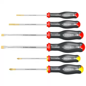 Facom PROTWIST 6-teiliges Schlitz- und Kreuzschlitz-Schraubendreher-Set ATP.J6PB