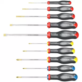 Facom Protwist® Universal-Schraubendrehersatz 10-teilig SL/PH/PZ ATW.J10PB