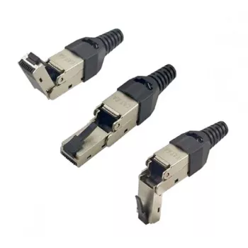 EXERTIS CONNECT feldkonfektionierbarer RJ45-Stecker, Cat.6A, STP, verstellbarer Winkel (920822)