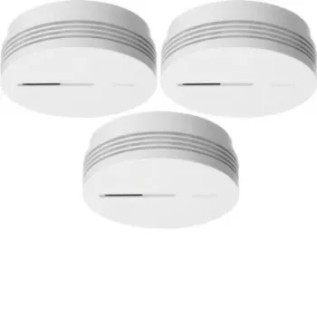 Hager TG600AL-3 Rauchmelder-Set mit 3 optischen Meldern, 10-Jahres-Lithiumbatterie