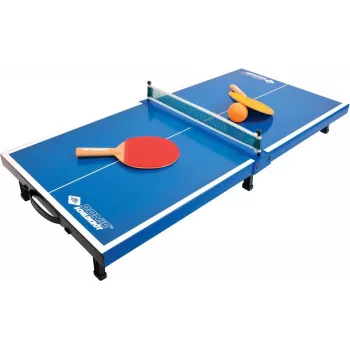 DONIC SCHILDKRÖT Mini Tischtennis-Tisch-Set, Blau, Faltbar, 68 x 33 x 9 cm, mit 2 Schlägern, Netz, 2 Bällen 838576