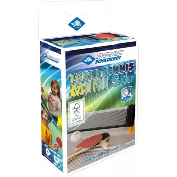 DONIC SCHILDKRÖT Mini-Tischtennis-Set – 2 FSC-Schläger (140 x 90 mm), Ball, Netz 788460