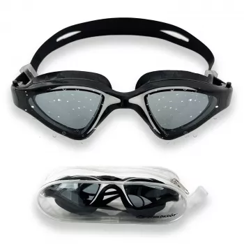 SCHILDKRÖT Murano Erwachsenen-Schwimmbrille, Weiß/Schwarz, Weiche Silikondichtungen, Geteiltes Kopfband, Anti-Beschlag, UV-Schutz 940056