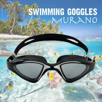 SCHILDKRÖT Murano Erwachsenen-Schwimmbrille, Weiß/Schwarz, Weiche Silikondichtungen, Geteiltes Kopfband, Anti-Beschlag, UV-Schutz 940056