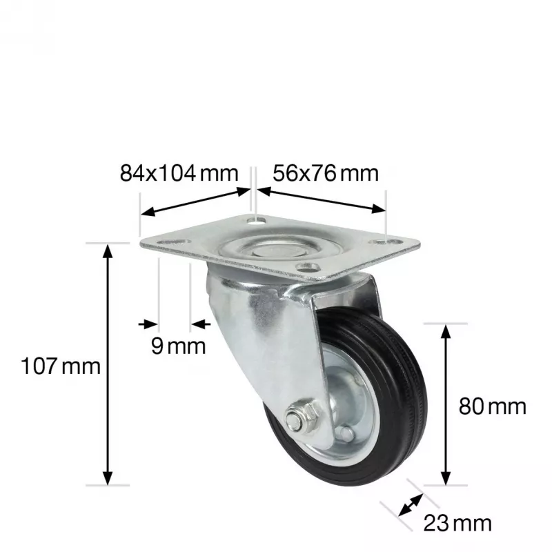 Wagner design yourself Lenkrolle RO 6184 Silber 75 mm 50 kg 4618401