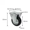 Wagner design yourself Bockrolle RO 8104, 100 mm Rad, silbernes Gehäuse, schwarzes PP-Rad, 100 kg Traglast 4810401