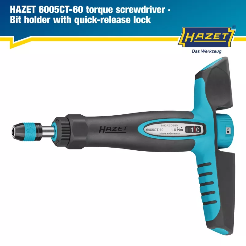 Hazet 6005CT-60 Drehmomentschraubendreher 1-6 Nm DIN EN ISO 6789-2:2017