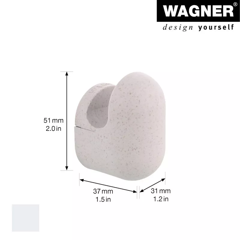 Wagner design yourself PILL Wandhaken, Grau, 1 Haken, Schraubmontage, Kunststoff 17041321