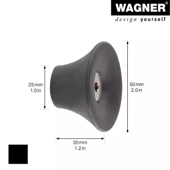 Wagner design yourself TULIP Garderobenhaken, 1 Haken, Schwarz, Zinkdruckguss, Pulverbeschichtet, Schraubmontage 17030221