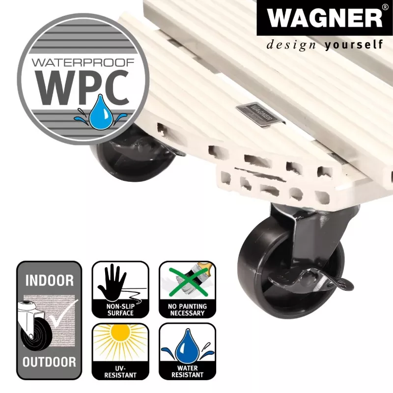 WAGNER design yourself Pflanzenroller GH0557, Kunststoff, rund, hellgrau, Ø 38,5 cm, 1 Stk. (20055701)