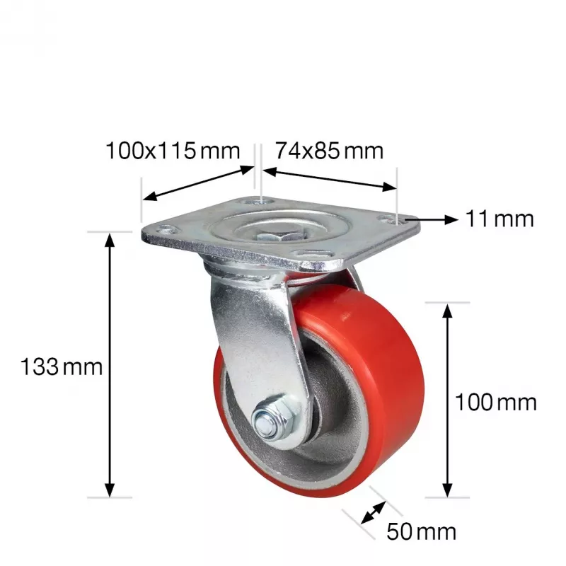 Wagner design yourself Schwerlast-Lenkrolle RO 0116 Rot (4011601)