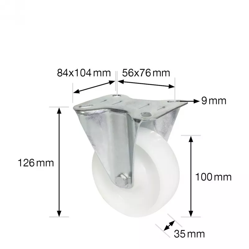 Wagner design yourself Transportgeraete-Bockrolle RO 8500 silber (4850001) Bockrolle 80 mm 100 kg