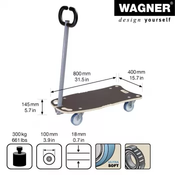 Wagner design yourself STAR CARRIER ausziehbarer Plattformwagen MM 1187 Braun 300 kg 20118701
