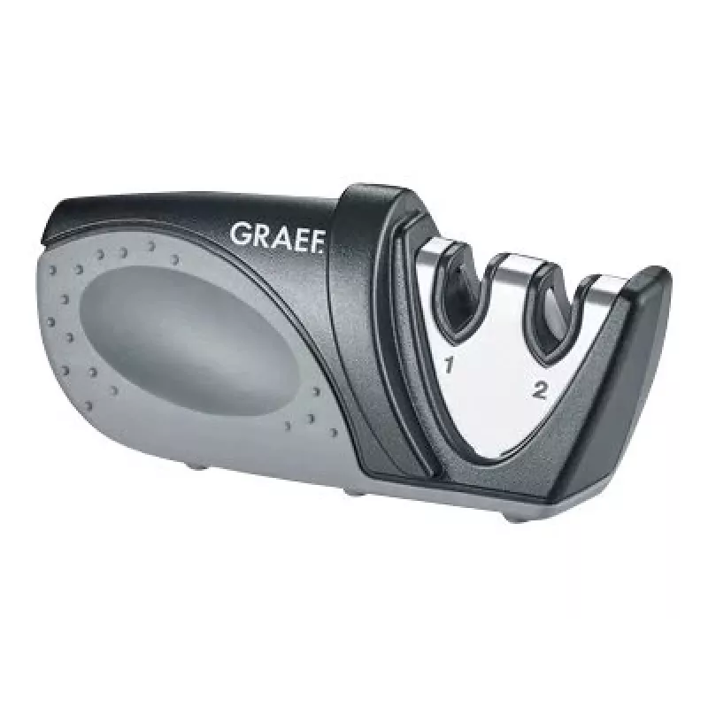 GRAEF Piccolo Manueller Messerschärfer 12-teiliges Set mit Display, 20° Winkel, Schwarz