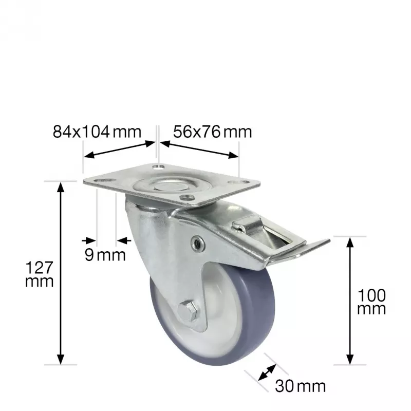 Wagner design yourself Lenkrolle RO 7600 Grau 75 mm (4760001)