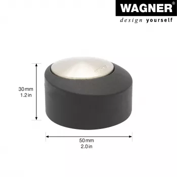 Wagner Design Yourself EH 5181 Boden-Türstopper, Zinkdruckguss mit Gummipuffer, Matto-Nickel, 50 mm 15518111