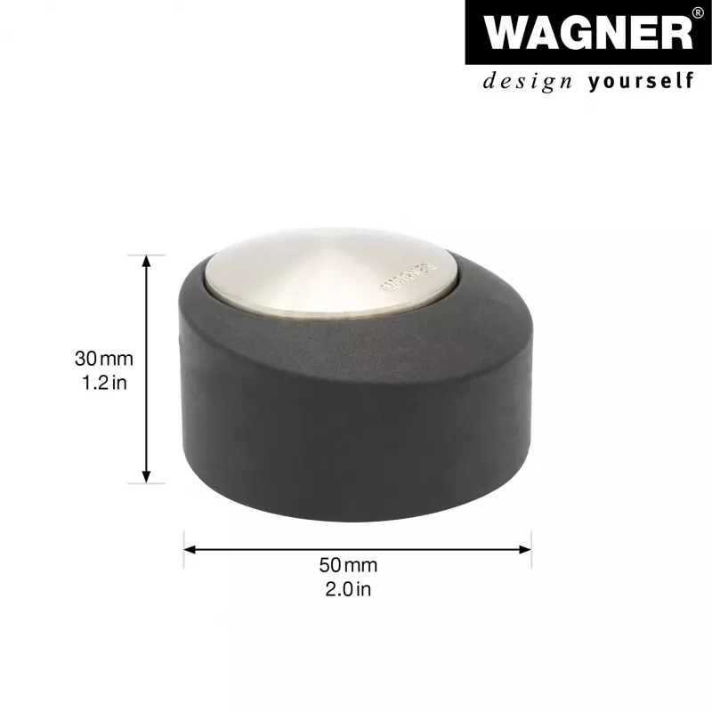 Wagner Design Yourself EH 5181 Boden-Türstopper, Zinkdruckguss mit Gummipuffer, Matto-Nickel, 50 mm 15518111