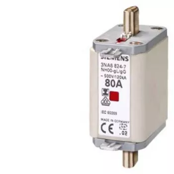 Siemens SENTRON NH-Sicherungseinsatz, Größe NH00, gG, 100 A, 500 V AC / 250 V DC, Messerkontakte 3NA68307