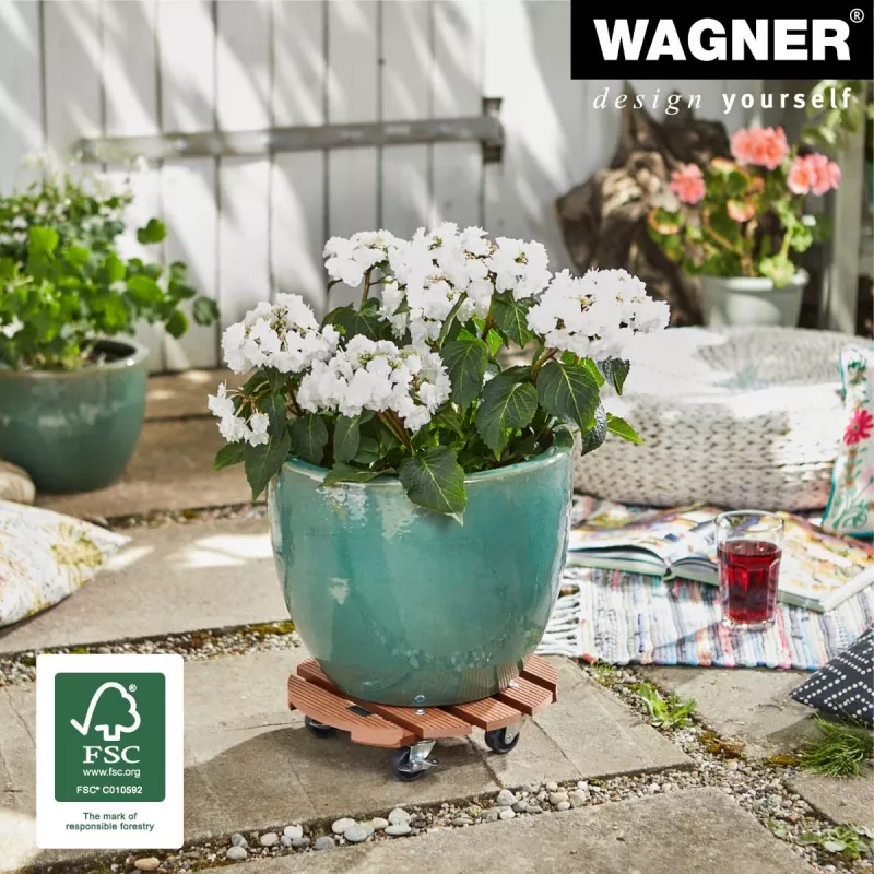 Wagner design yourself Pflanzenroller WPC GH 0535 Rund Braun 29 x 7,5 cm 20053501