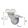Wagner design yourself ECO RO 3550 Lenkrolle, 50 mm Rad, Grau 3355001
