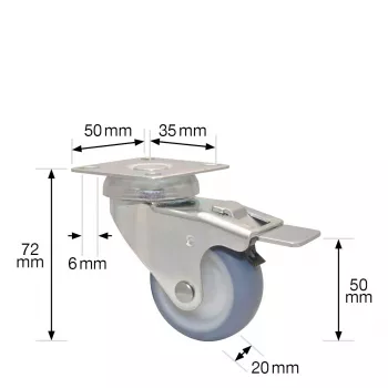 Wagner design yourself ECO RO 3550 Lenkrolle, 50 mm Rad, Grau 3355001