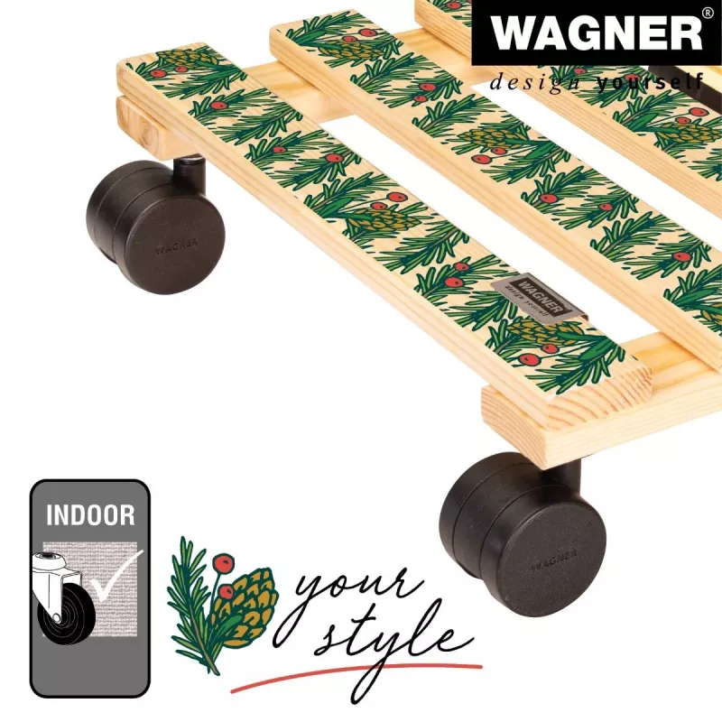 WAGNER design yourself Pflanzenroller GH0653 quadratisch Holz 29x8 cm 20065301