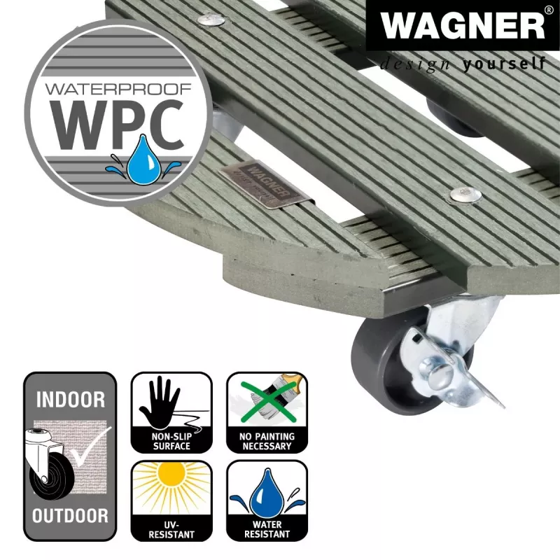 WAGNER design yourself Pflanzenroller GH0528 Kunststoff, Ø 29 cm Dunkelgrün Rund, 1 Stk. 20052801