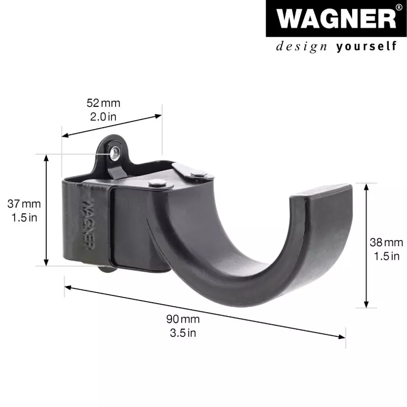 Wagner design yourself Wandhaken WH 2097 mit 1 Haken, Schwarz, 1 Stk. 15209711