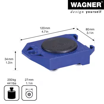 Wagner ROLLY MM 3171 20317101 Transportroller, bis 200 kg, blau